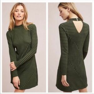 Anthropologie Hutch - green striped dress, worn only once!
